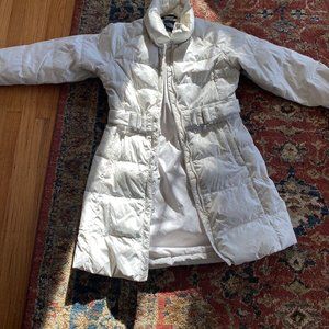 North Face White down parka coat, size PS